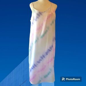 NWOT OnTwelfth Satiny Watercolor Slip Dress Size Large